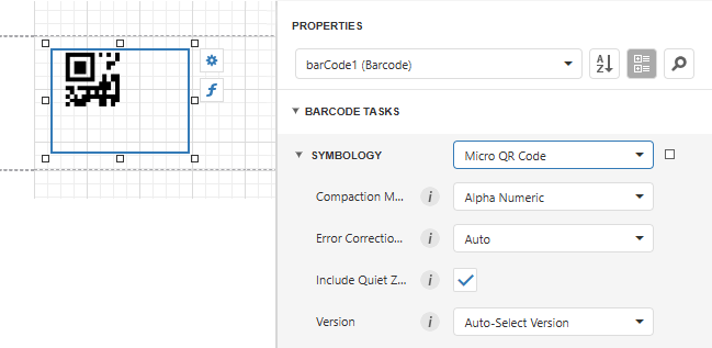 Micro QR Code Properties