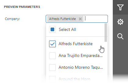 Create a report parameter with dynamic values