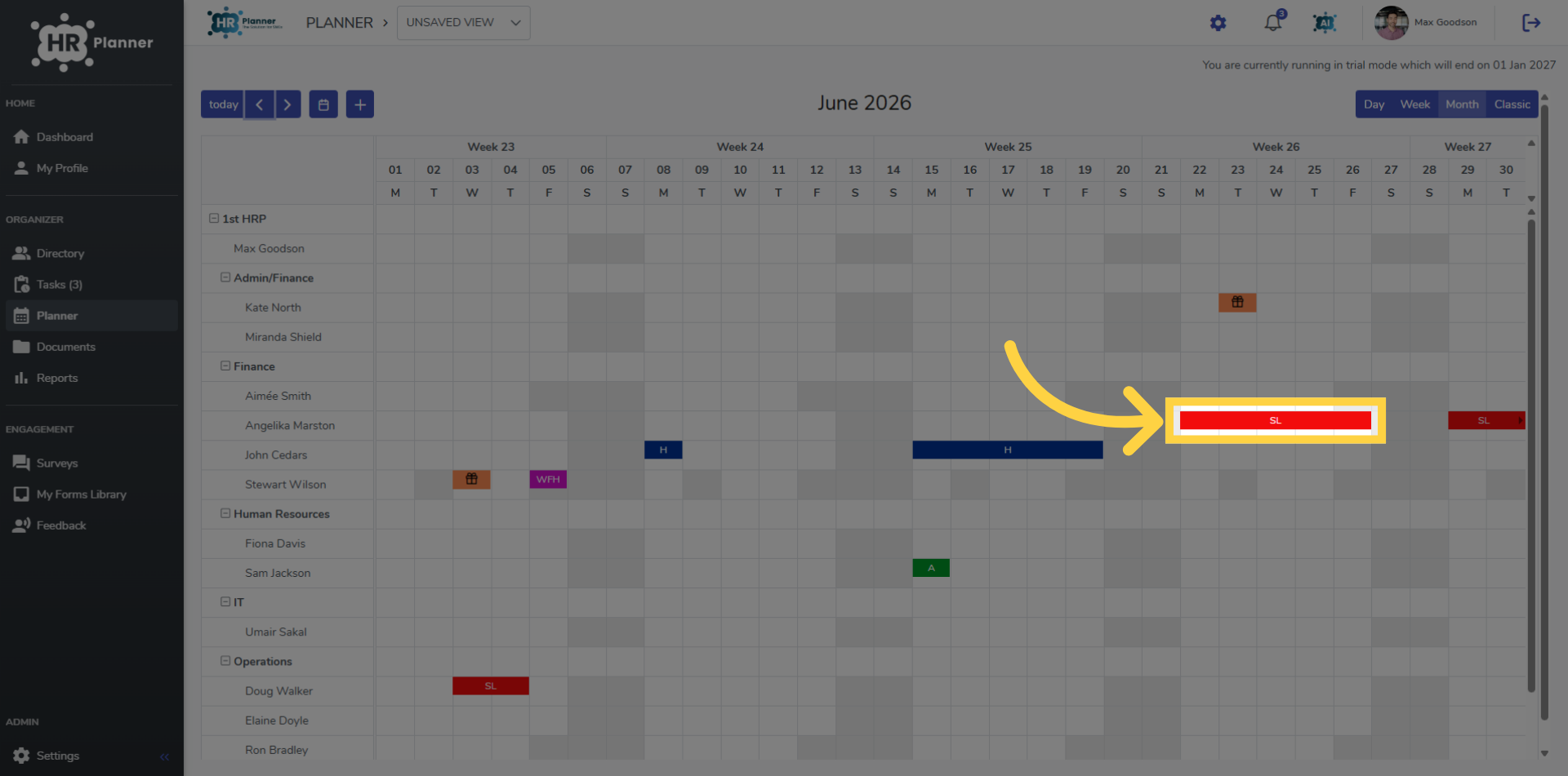 View the Planner
