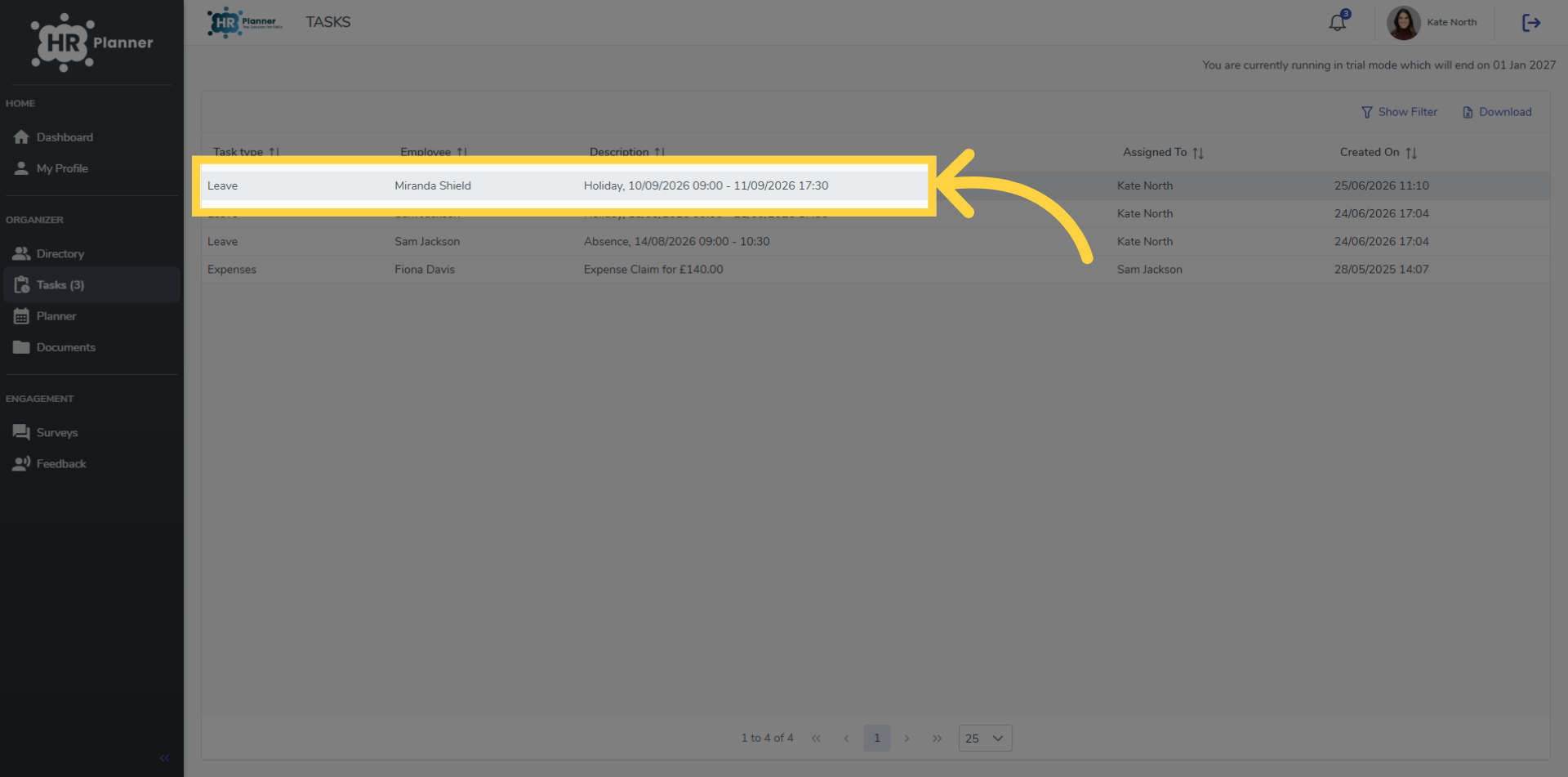 Select Leave Request
